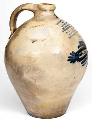 Unusual BUFFALO, NY Stoneware Jug w/ Eight-Line Impressed Advertising