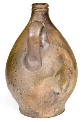 Extremely Rare 18th Century Iron-Dipped Stoneware Jug, probably Baltimore origin