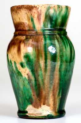 Very Fine Multi-Glazed Redware Pitcher, Strasburg, VA, circa 1890