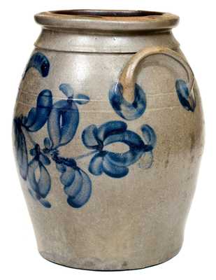 3 Gal. J. WEAVER, Beaver, PA Stoneware Jar w/ Elaborate Floral Decoration