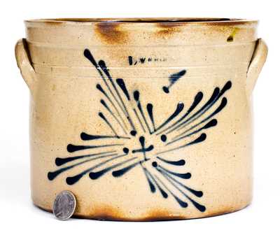 Unusual 1 Gal. LYONS Stoneware Crock with Sunburst Decoration