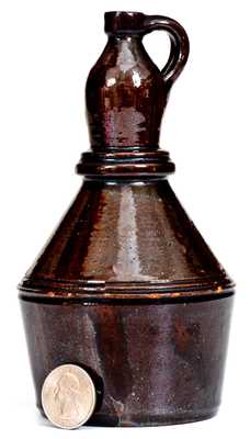 Very Unusual Redware Bank with Jug Finial