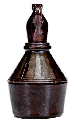 Very Unusual Redware Bank with Jug Finial