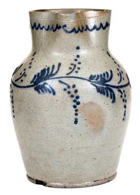 Scarce Half-Gallon Baltimore Stoneware Pitcher w/ Slip-Trailed Vine Decoration, c1820