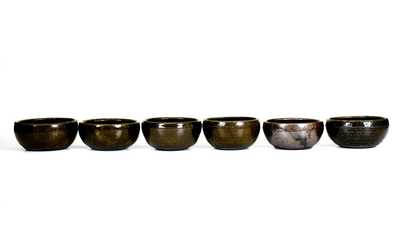 Six Alkaline-Glazed Stoneware Bowls, Signed Lanier Meaders, Cleveland, GA