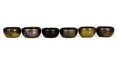 Six Alkaline-Glazed Lanier Meaders (Cleveland, Georgia) Stoneware Bowls