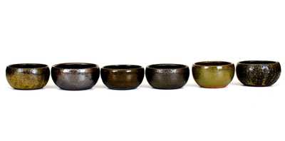 Six Alkaline-Glazed Lanier Meaders (Cleveland, Georgia) Stoneware Bowls
