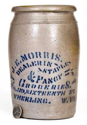 Half-Gallon WHEELING, W. VA Stoneware Canning Jar