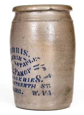 Half-Gallon WHEELING, W. VA Stoneware Canning Jar