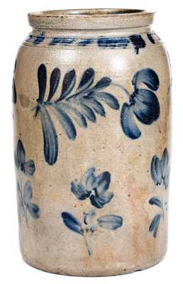 Unusual Remmey Stoneware Jar w/ Floral Decoration, Philadelphia, PA