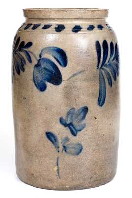 Unusual Remmey Stoneware Jar w/ Floral Decoration, Philadelphia, PA