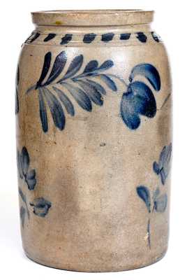 Unusual Remmey Stoneware Jar w/ Floral Decoration, Philadelphia, PA