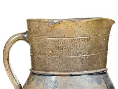 J. M. HICKERSON / STRASBURG, VA Stoneware Pitcher with Cobalt Decoration