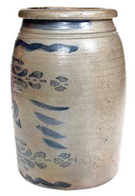 Rare Western PA Stoneware Jar w/ Elaborate Decoration, probably Boughner Family