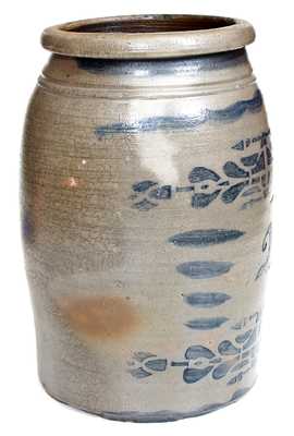 Rare Western PA Stoneware Jar w/ Elaborate Decoration, probably Boughner Family