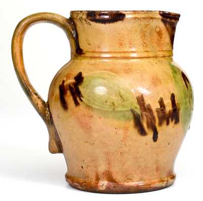 Very Rare Early Hagerstown Redware Pitcher, possibly Peter Bell or John Bell