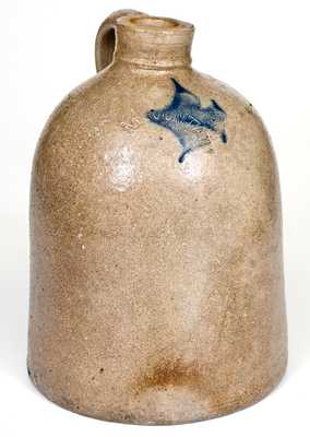 Rare M. FOUNTAIN Stoneware Jug by Martin Fountain, Zanesville, Ohio, circa 1880