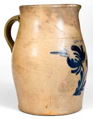 COWDEN & WILCOX / HARRISBURG, PA Stoneware Pitcher w/ Floral Design