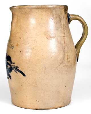 COWDEN & WILCOX / HARRISBURG, PA Stoneware Pitcher w/ Floral Design