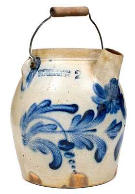 Scarce COWDEN & WILCOX / HARRISBURG, PA Stoneware Batter Pail w/ Elaborate Decoration