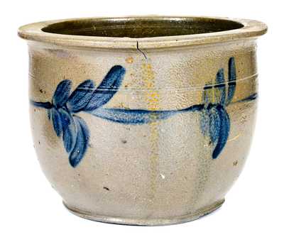 Very Rare Keister Family, Strasburg, VA Stoneware Chamber Pot w/ Cobalt Decoration