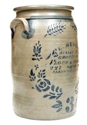 3 Gal. Stoneware Jar with ALLEGHENY, PA Stenciled Advertising