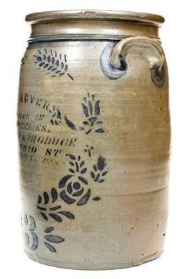 3 Gal. Stoneware Jar with ALLEGHENY, PA Stenciled Advertising