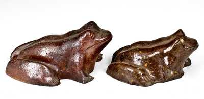 Lot of Two: Sewertile Frogs, one with Impressed Name