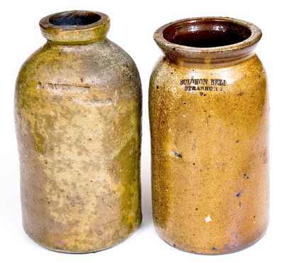 Lot of Two: Rare S. ROUTSON / Wooster, Ohio Canning Jar and SOLOMON BELL Jar