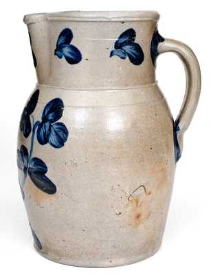 1 Gal. Baltimore Stoneware Pitcher with Floral Decoration, circa 1870