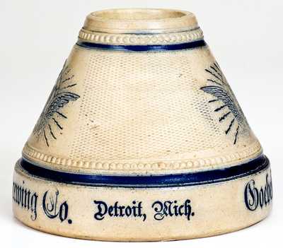 Outstanding Large-Sized Whites Utica Match Safe w/ Detroit Advertising