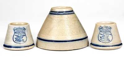 Lot of Three: Whites Utica Stoneware Match Safes incl. Unusual Large-Sized Example