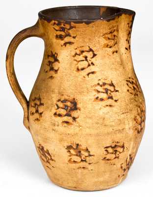 Unusual Tanware Pitcher with Sponged Decoration, Kentucky origin