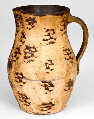 Unusual Tanware Pitcher with Sponged Decoration, Kentucky origin