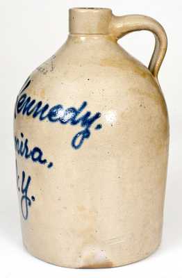 FULPER BROS. / FLEMINGTON, NJ Script Jug with Elmira, NY Advertising