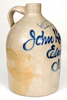 FULPER BROS. / FLEMINGTON, NJ Script Jug with Elmira, NY Advertising