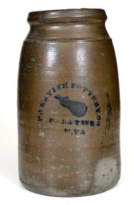 Scarce PALATINE POTTERY CO. / PALATINE, W. VA Stoneware Pear Jar
