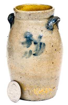 Fine Miniature Stoneware Churn, probably Moses Tyler, Albany, NY