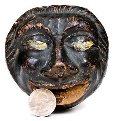 Cold-Painted African-American Head Stoneware Bank