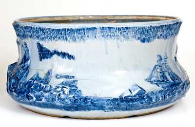 Rare Akron, Ohio Large-Sized Stoneware Basin or Foot Bath w/ Polar Bear Scene