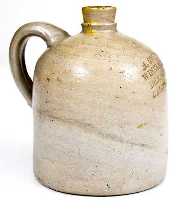 Squat M. GREENBAUM / BALTIMORE, MD Stoneware Liquor Jug