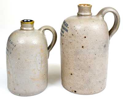 Lot of Two: E. G. HIPSLEY & CO. and J. C. WHEELER Baltimore, MD Stoneware Liquor Jugs