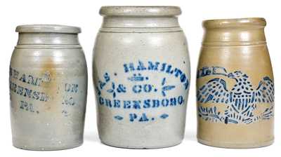 Lot of Three: Western PA Stoneware incl. STAR POTTERY Eagle Canning Jar