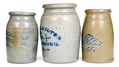 Lot of Three: Western PA Stoneware incl. STAR POTTERY Eagle Canning Jar