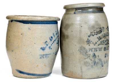 Lot of Two: A. P. DILLINER and L. B. DILLINER / NEW GENEVA, PA Stoneware Jars