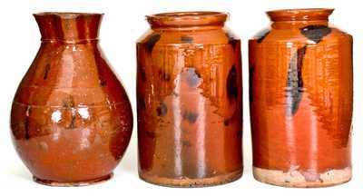 Lot of Three: New England Redware Jars
