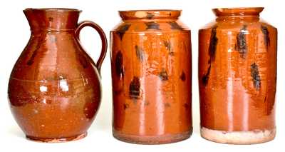 Lot of Three: New England Redware Jars