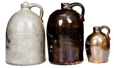 Lot of Three: Southwestern Pennsylvania Advertising Jugs