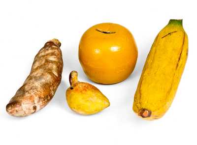 Lot of Four: Ceramic Fruit, 19th century