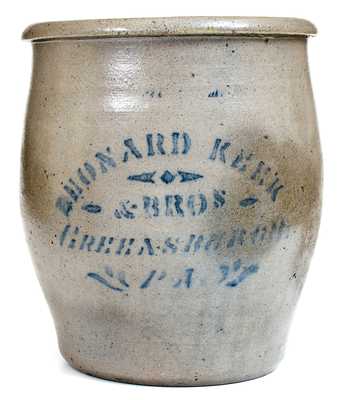 Rare LEONARD KEEK & BROS. / GREENSBORO, PA Stoneware Cream Jar
